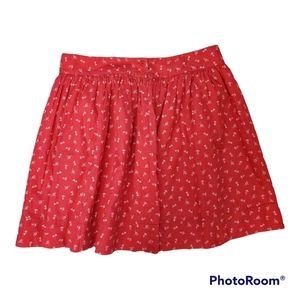 Vineyard vines red white nautical aline full lined cotton mini skirt sz 8